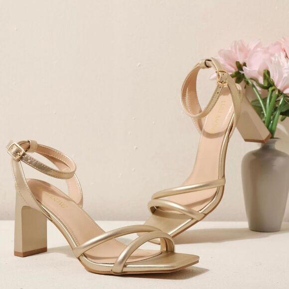 LULLASONG Ankle Strappy Heeled Sandals, Size 7 - Picture 2 of 13